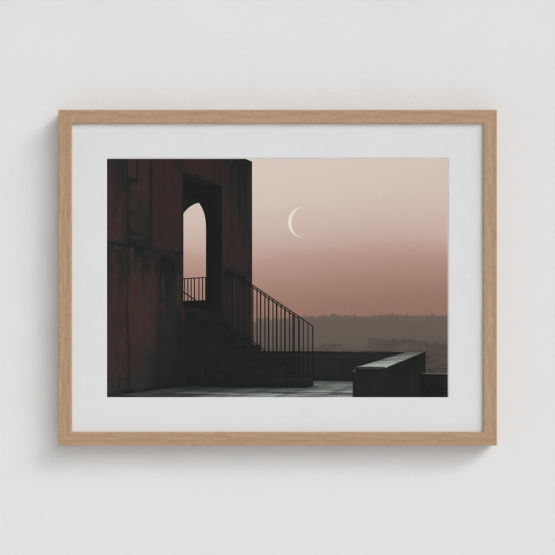 Crescent Moon 24x18 Natural Landscape Box Frame