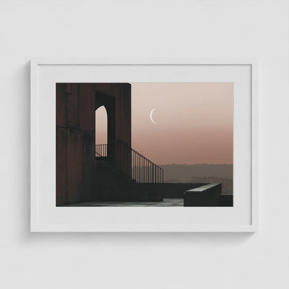 Crescent Moon 24x18 White Landscape Box Frame