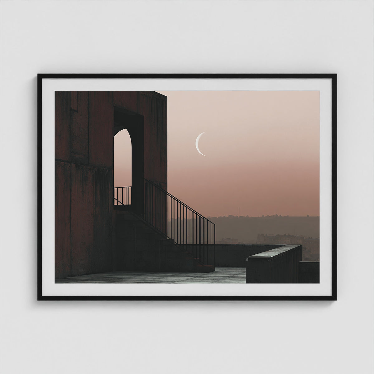 Crescent Moon 48x36 Black Landscape Box Frame