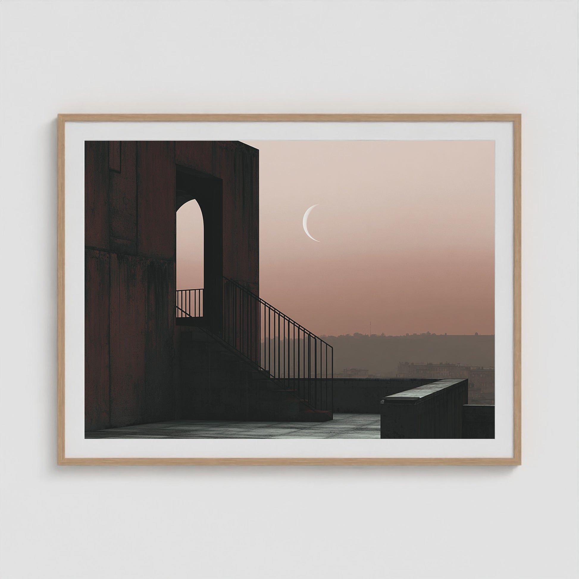 Crescent Moon 48x36 Natural Landscape Box Frame