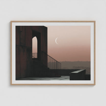 Crescent Moon 48x36 Natural Landscape Box Frame