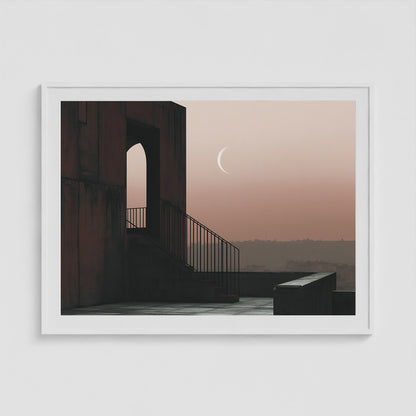 Crescent Moon 48x36 White Landscape Box Frame