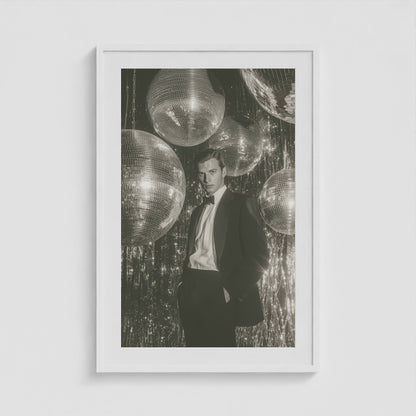 Dapper Disco 24x36 White Portrait Box Frame
