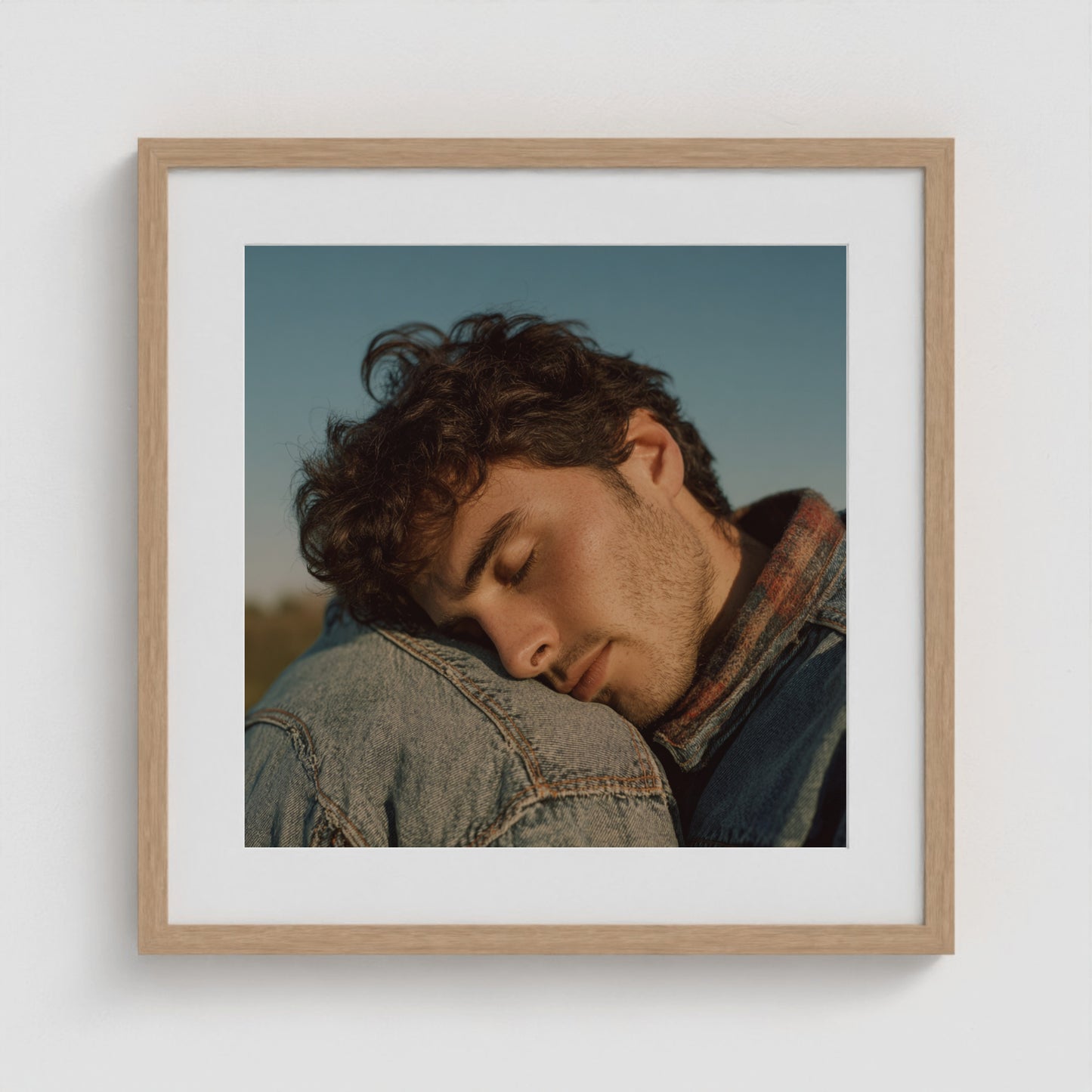 Denim Reverie 20x20 Natural Square Box Frame