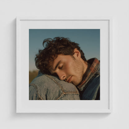 Denim Reverie 20x20 White Square Box Frame