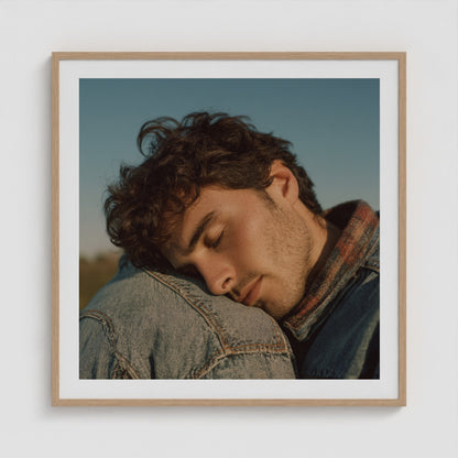 Denim Reverie 36x36 Natural Square Box Frame