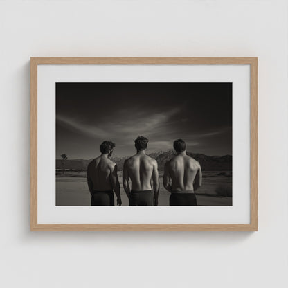 Desert Trio 24x18 Natural Landscape Box Frame
