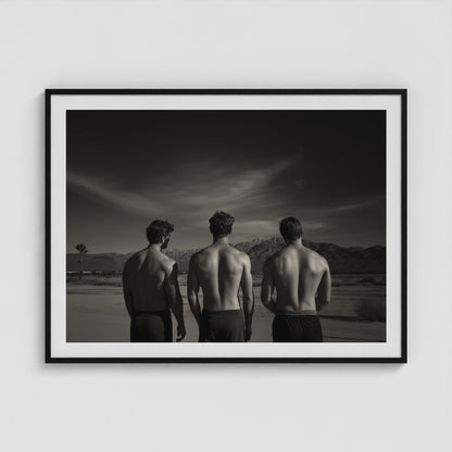 Desert Trio 48x36 Black Landscape Box Frame