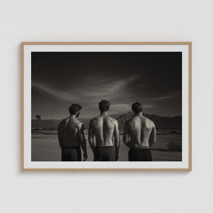 Desert Trio 48x36 Natural Landscape Box Frame