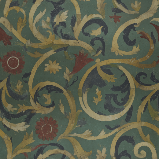 Vector scale diagram of the 3rd Century Roman Bath Tile IV wallpaper repeating pattern.
