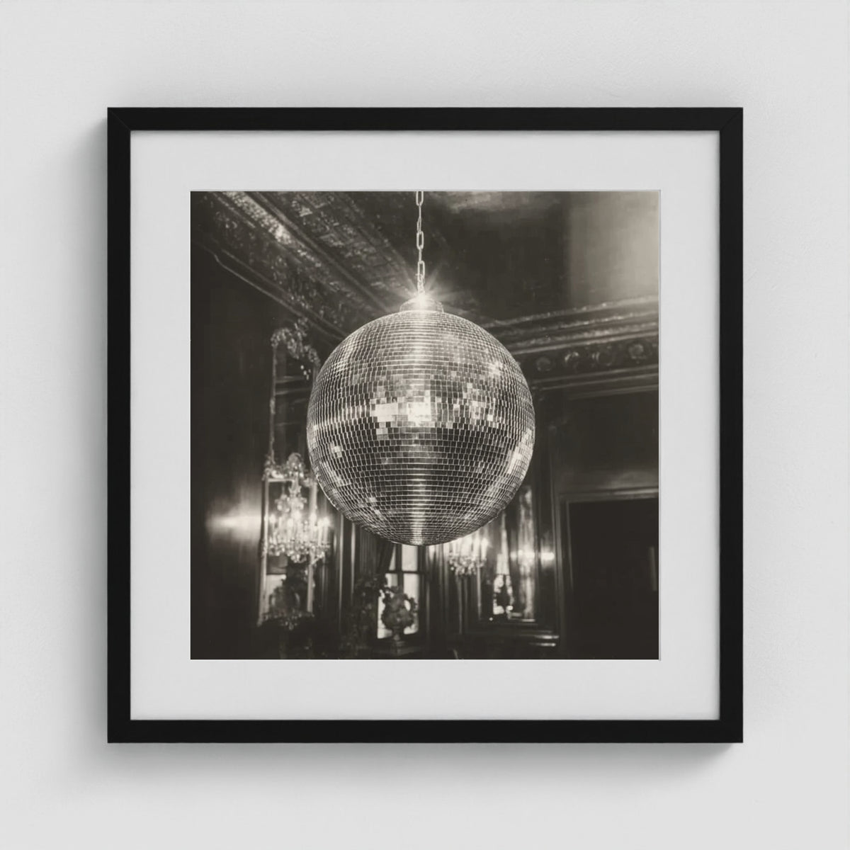 Disco Glow 20x20 Black Square Box Frame