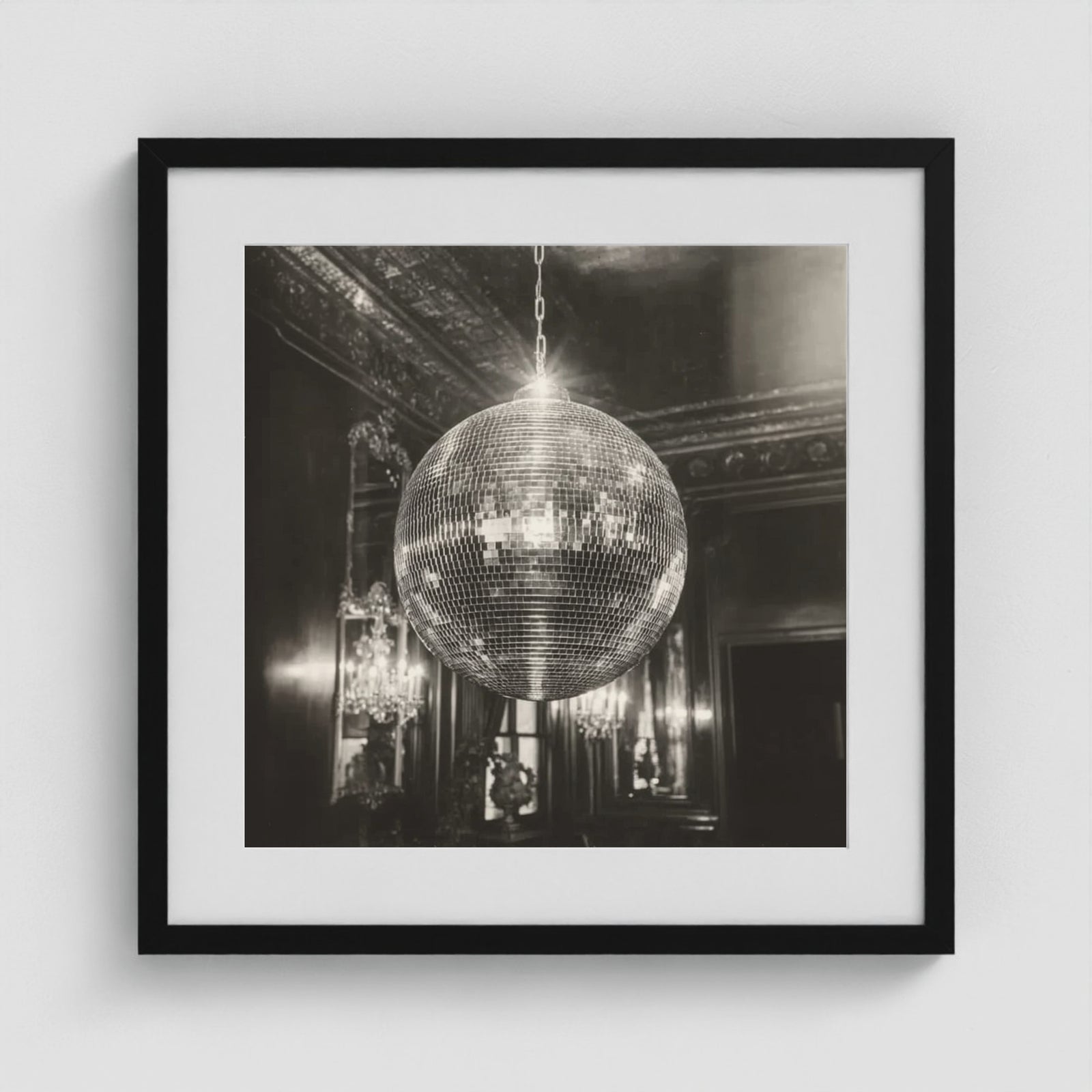 Disco Glow 20x20 Black Square Box Frame