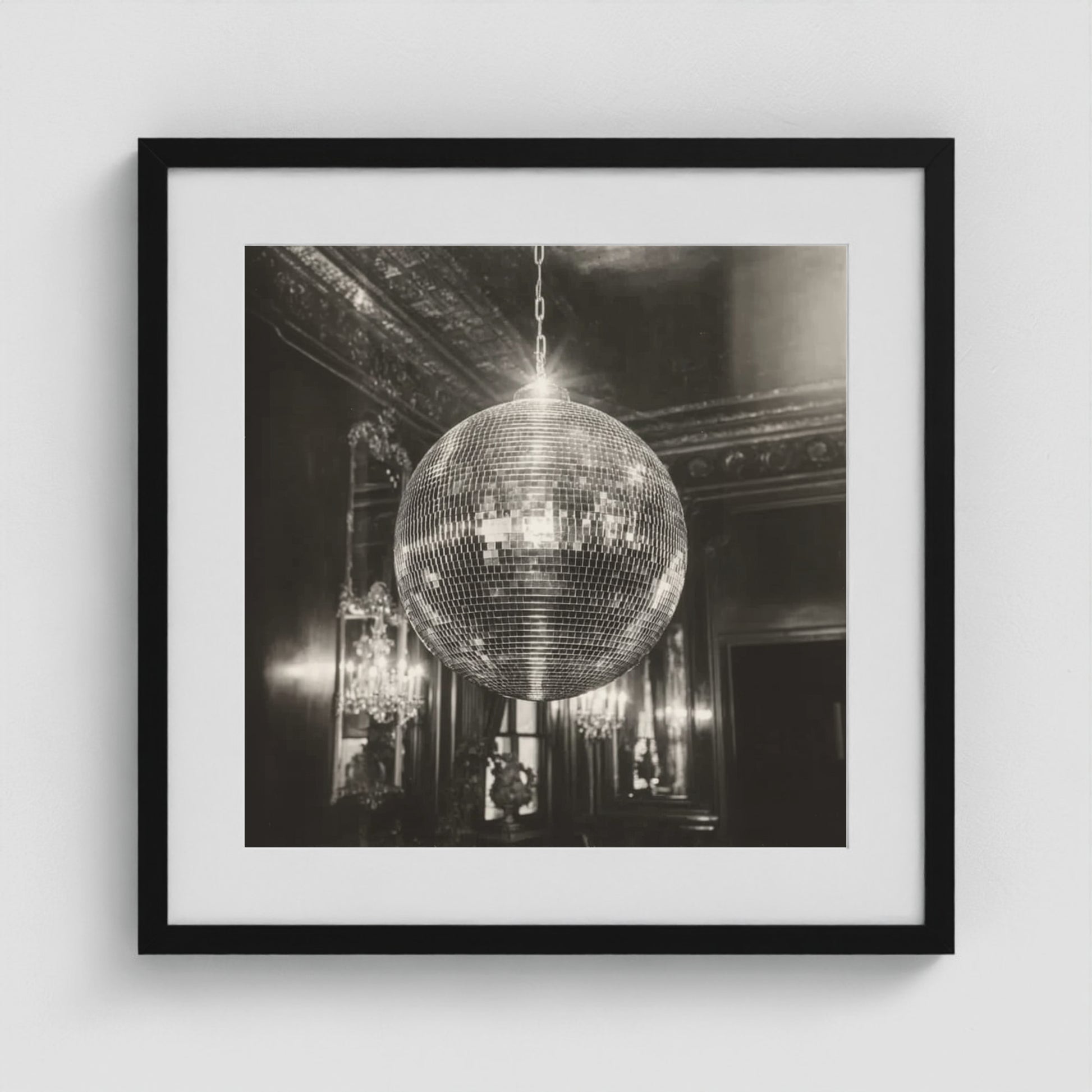 Disco Glow 20x20 Black Square Box Frame