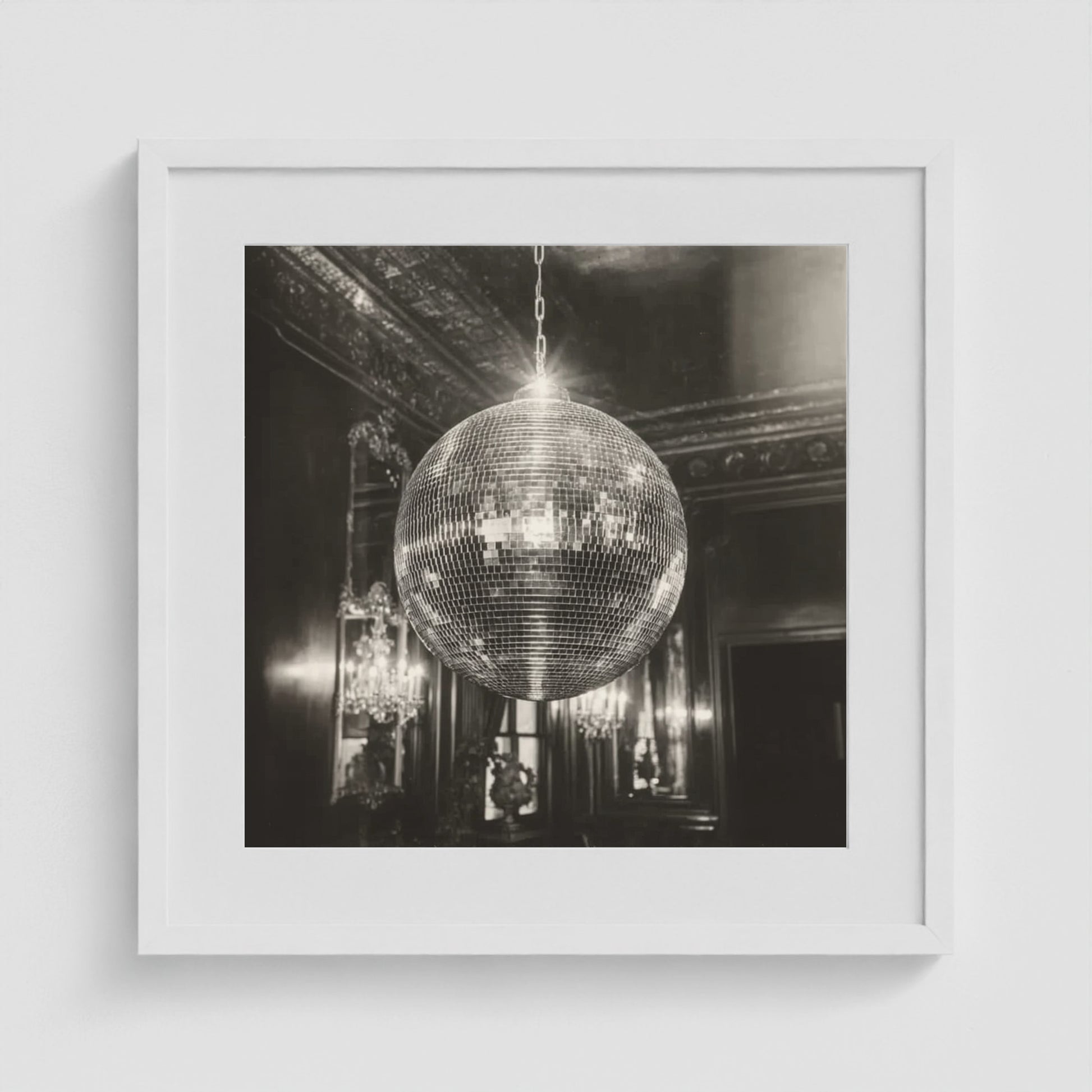 Disco Glow 20x20 White Square Box Frame