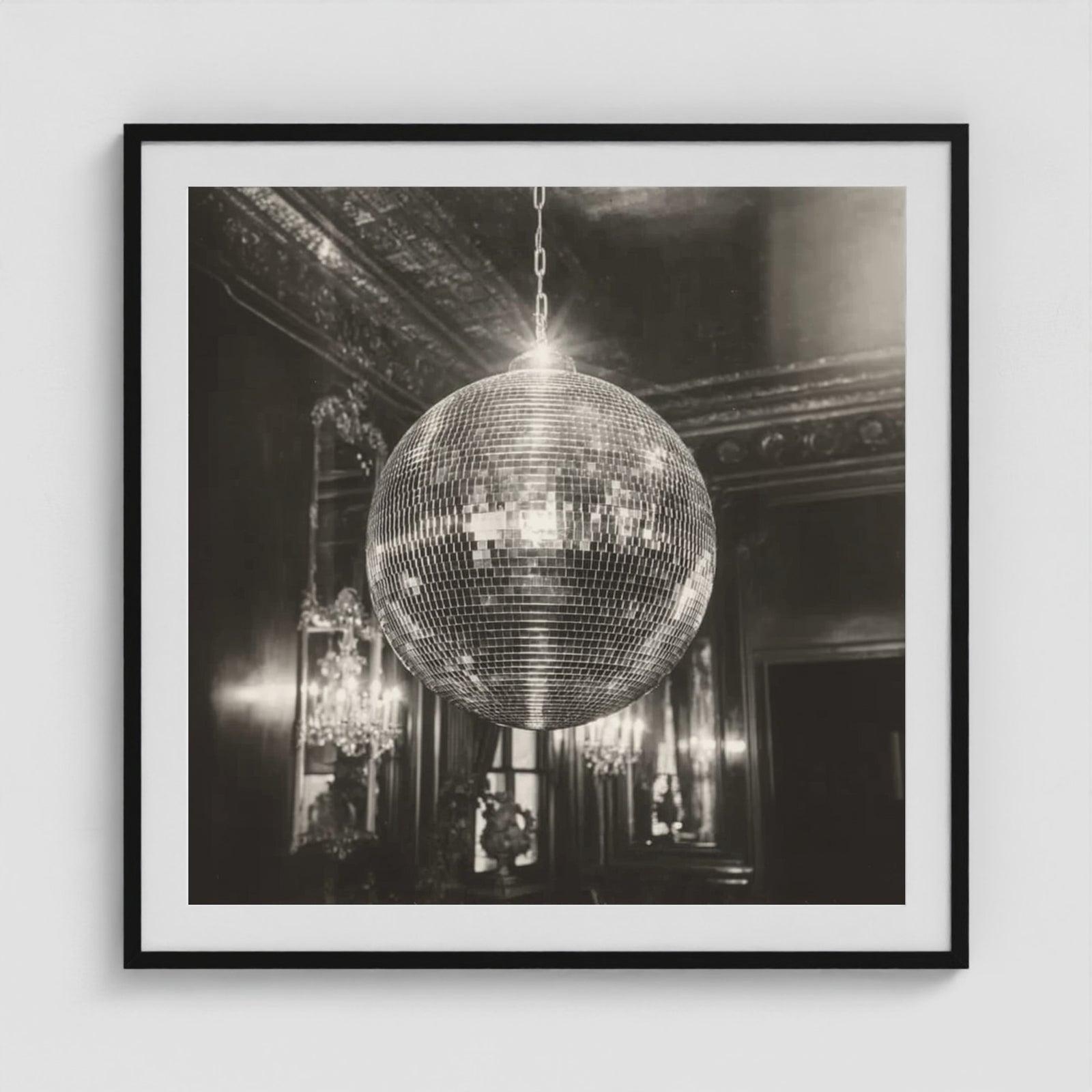 Disco Glow 36x36 Black Square Box Frame