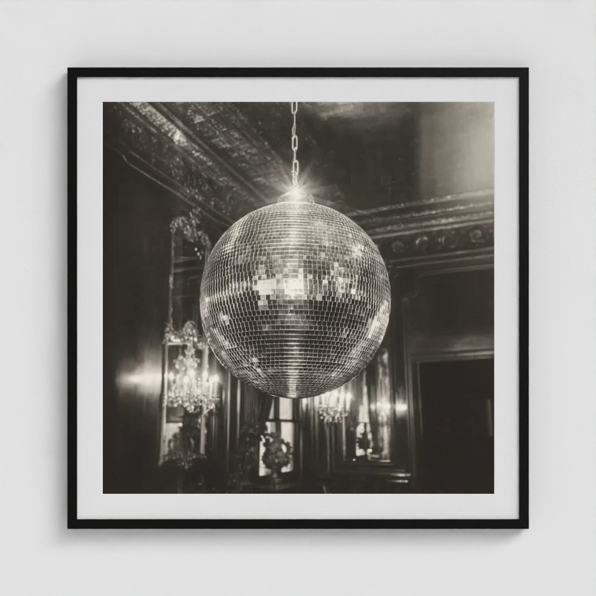 Disco Glow 36x36 Black Square Box Frame