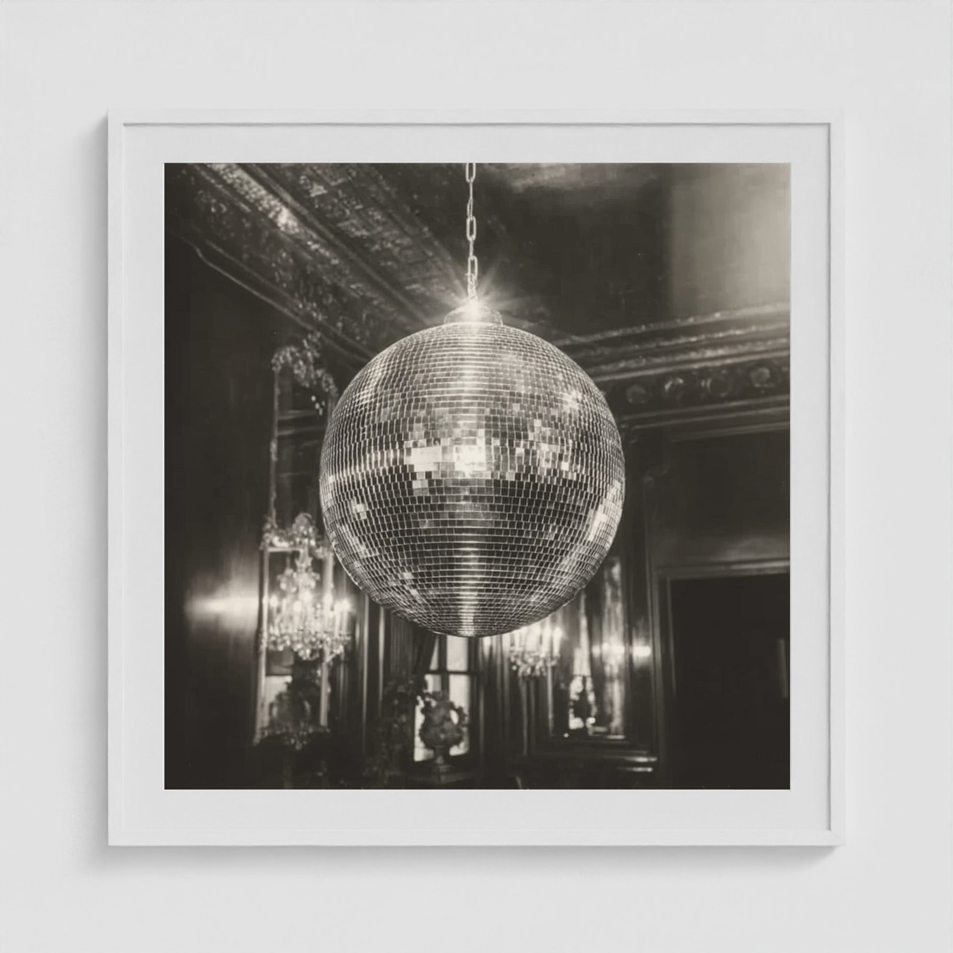 Disco Glow 36x36 White Square Box Frame