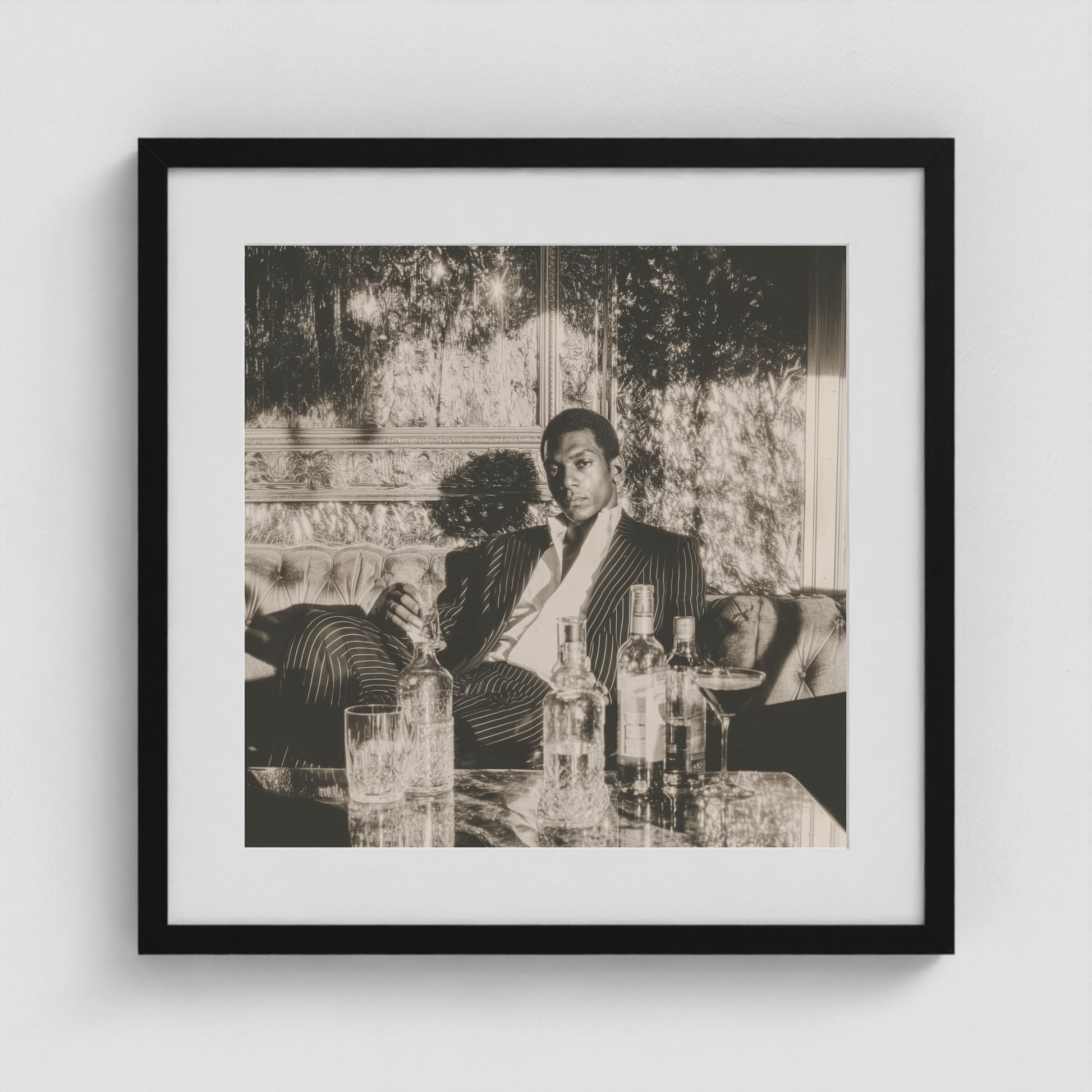 Disco Nights 20x20 Black Square Box Frame