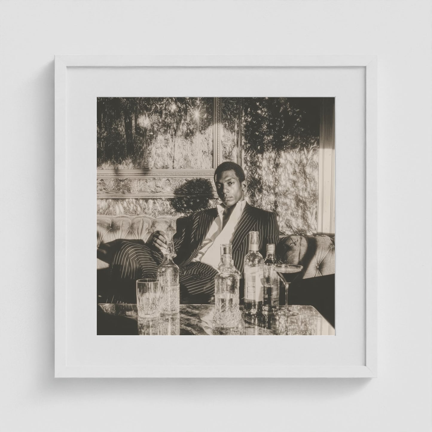 Disco Nights 20x20 White Square Box Frame