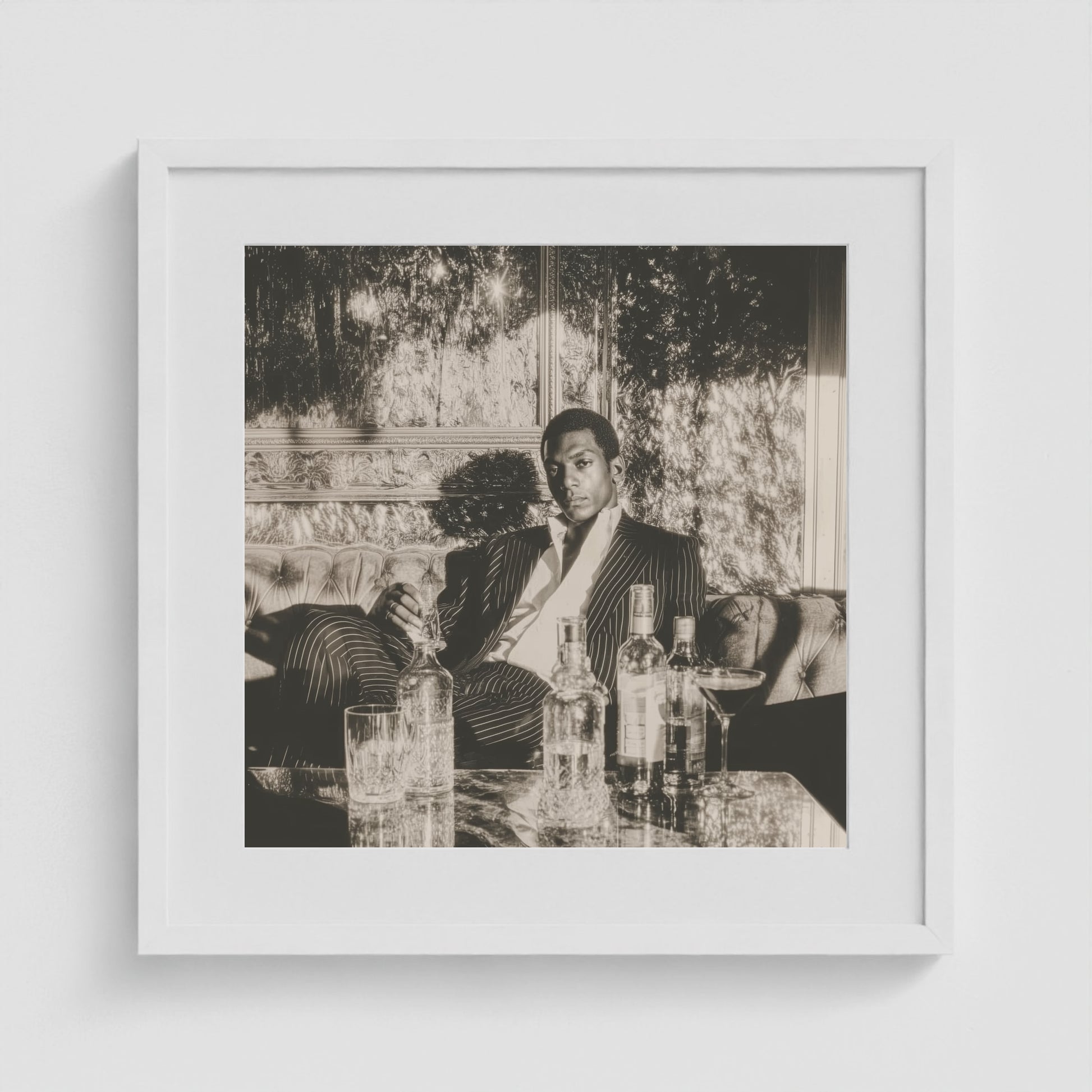 Disco Nights 20x20 White Square Box Frame