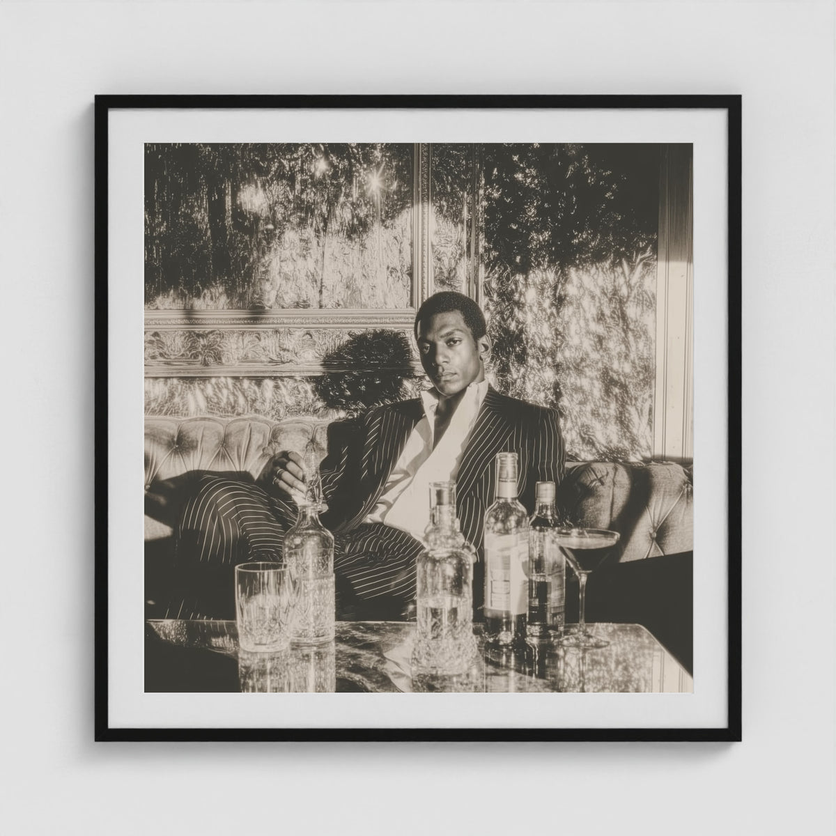Disco Nights 36x36 Black Square Box Frame