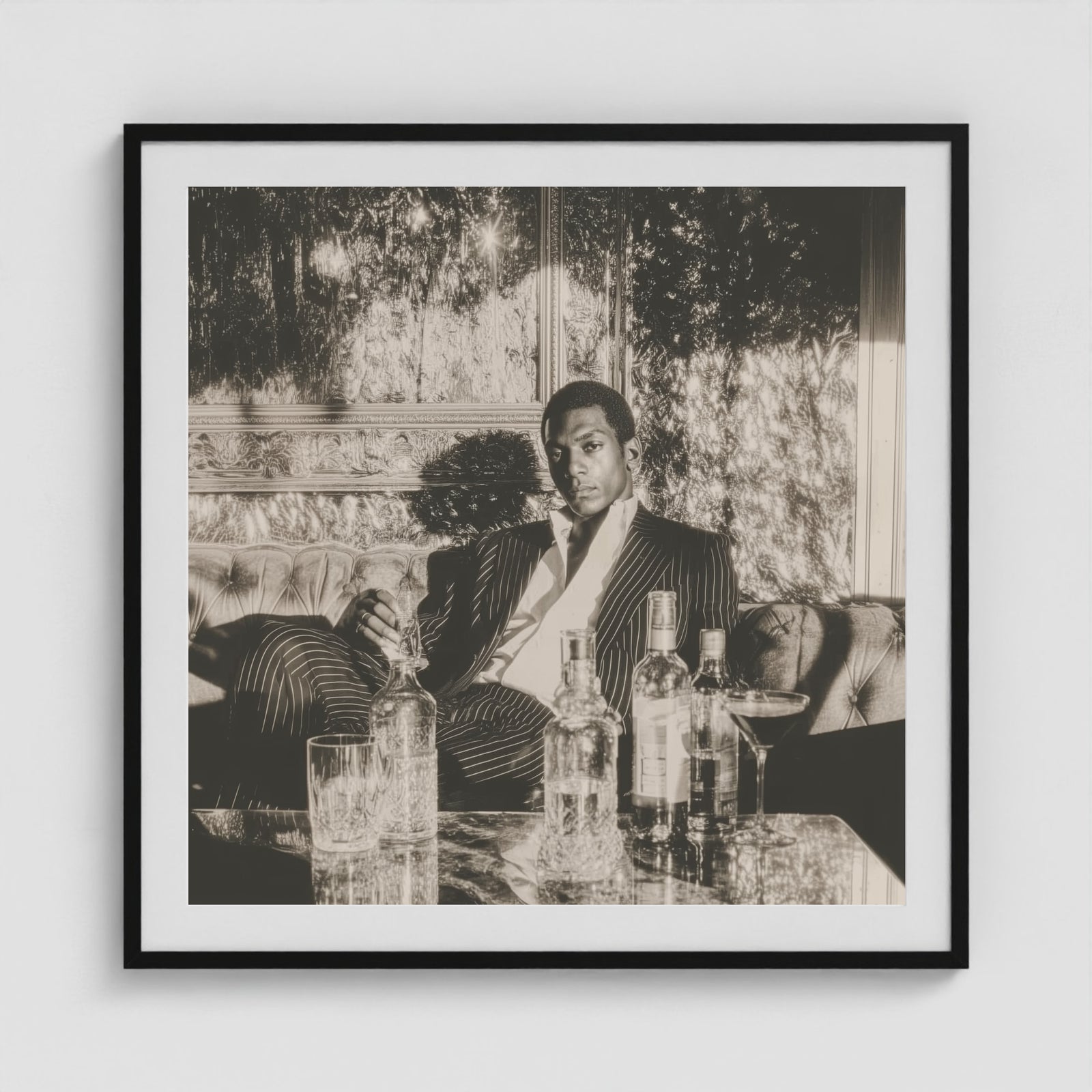 Disco Nights 36x36 Black Square Box Frame