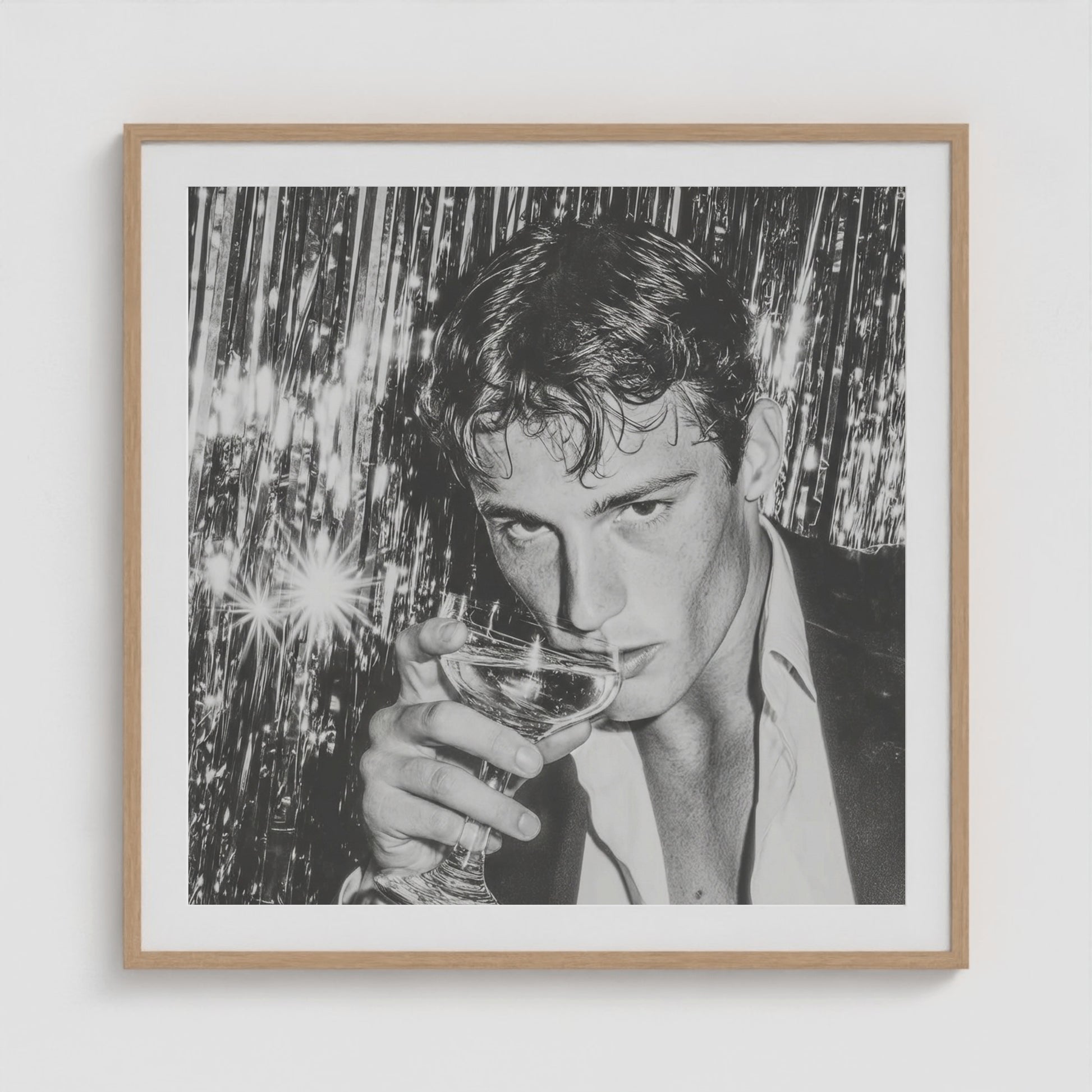 Donnie Disco 36x36 Natural Square Box Frame