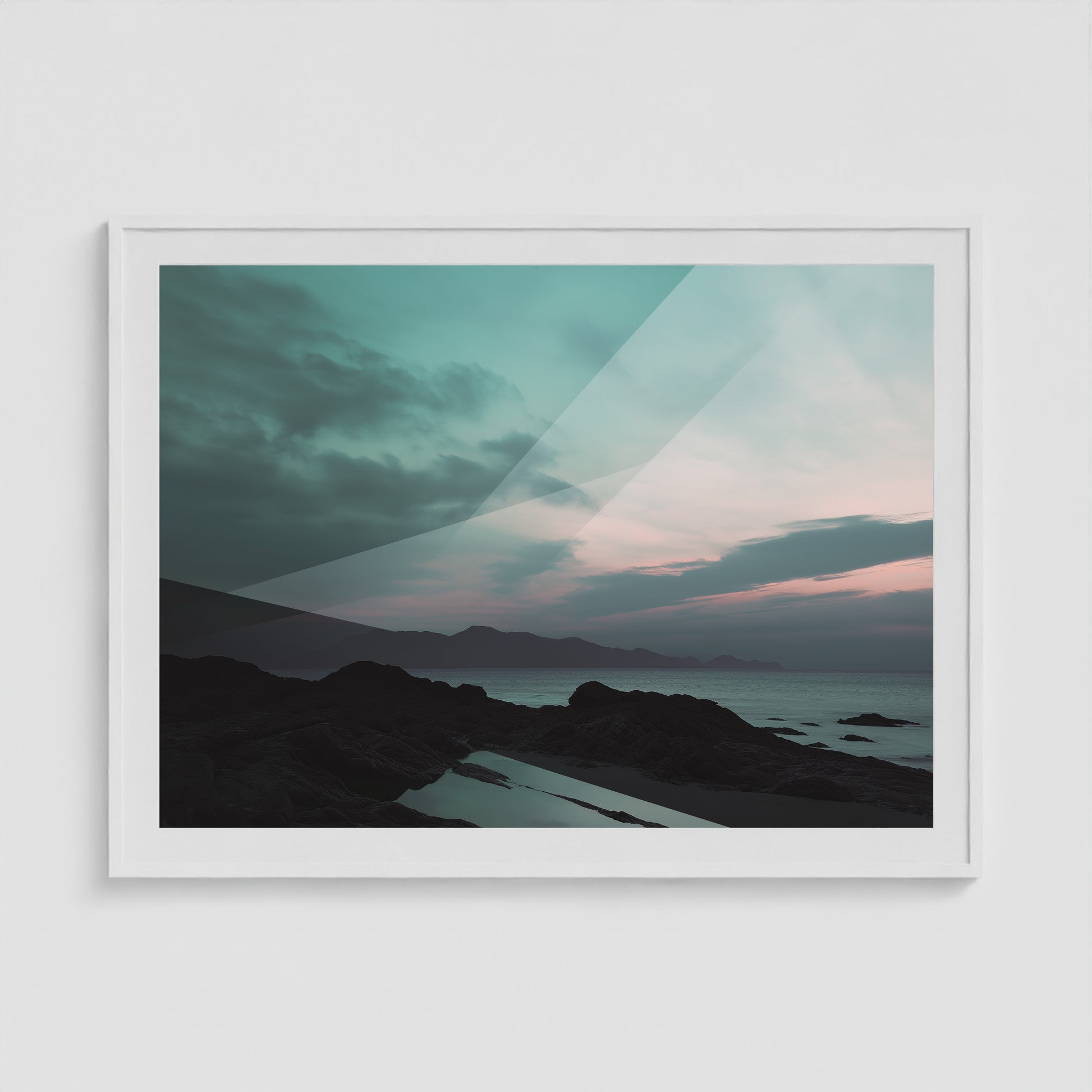 Dreamy Shore 48x36 White Landscape Box Frame