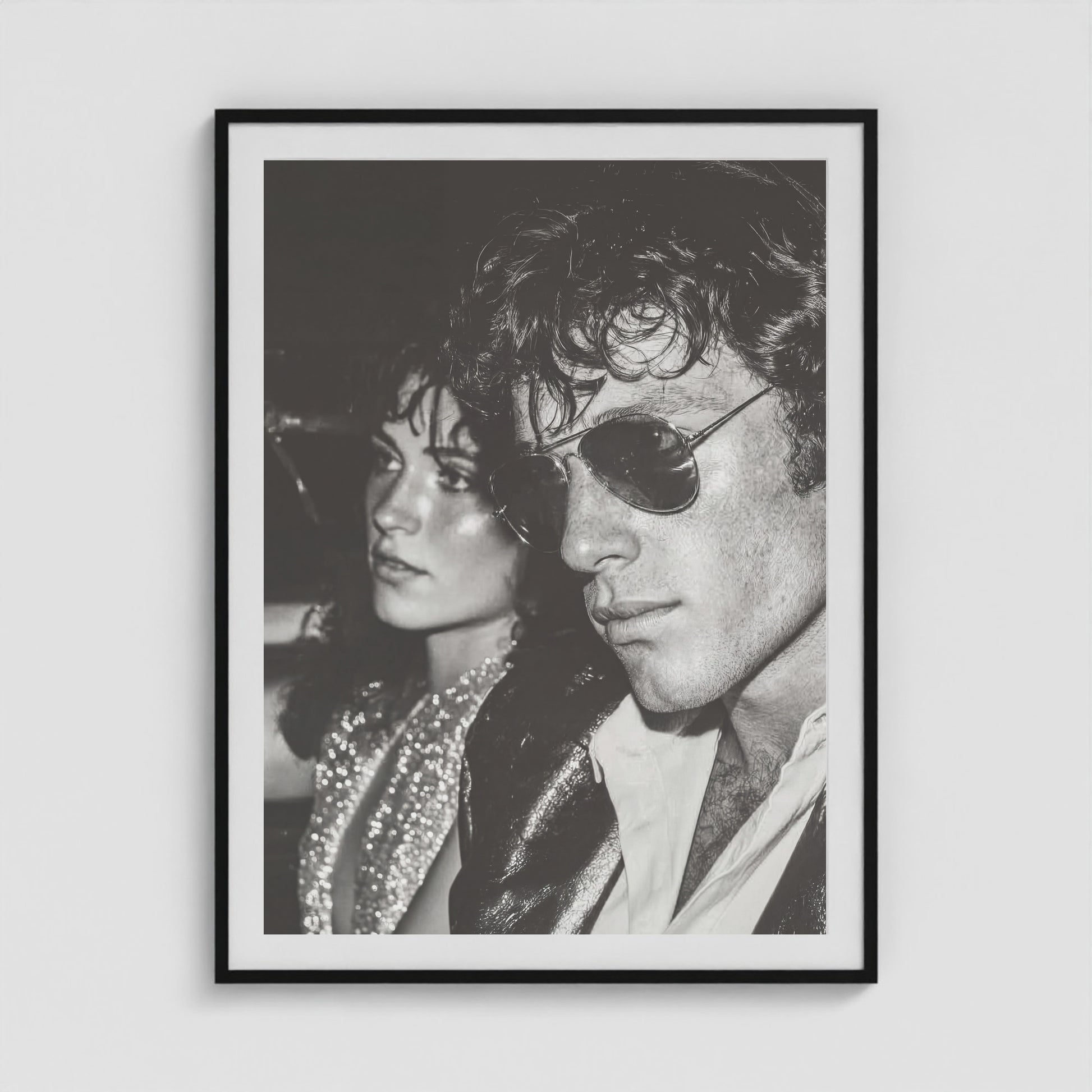 Dual Portrait in Monochrome Tones 36x48 Black Portrait Box Frame