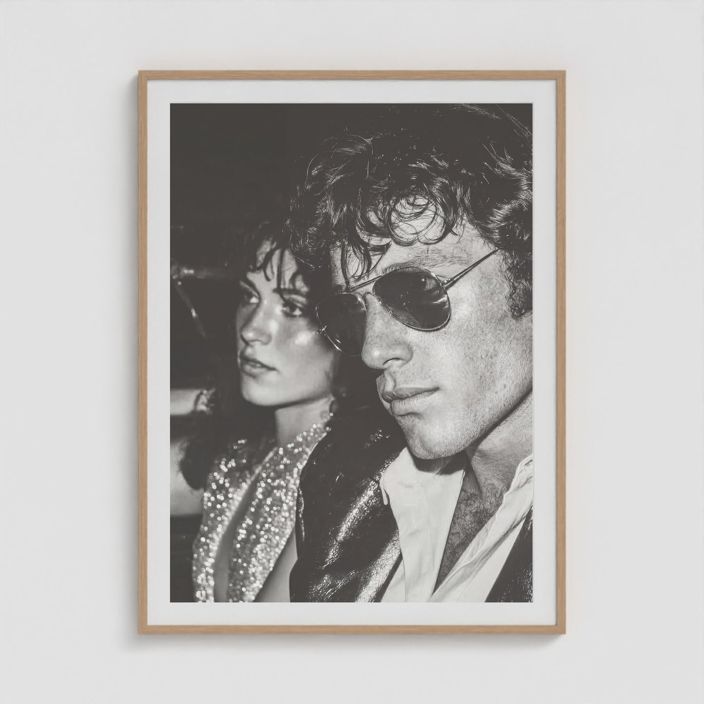 Dual Portrait in Monochrome Tones 36x48 Natural Portrait Box Frame