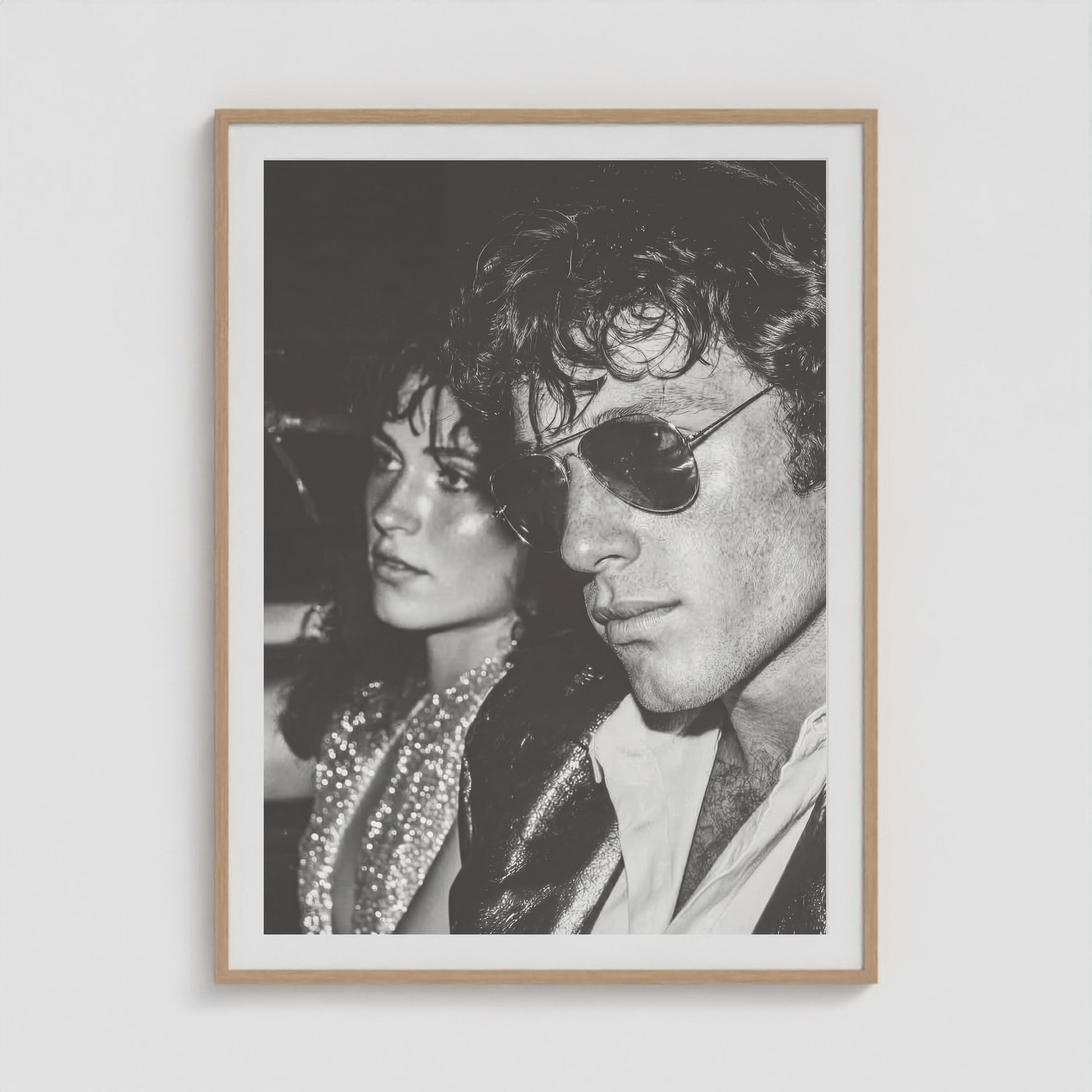 Dual Portrait in Monochrome Tones 36x48 Natural Portrait Box Frame