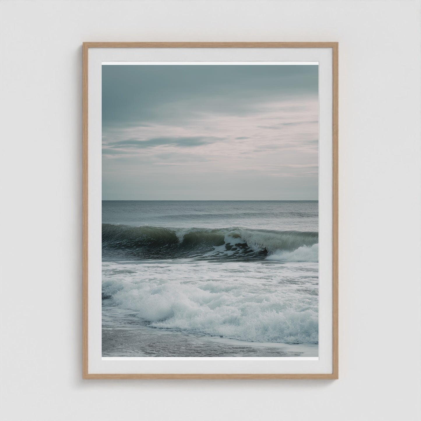 East Coast Wave 36x48 Natural Portrait Box Frame