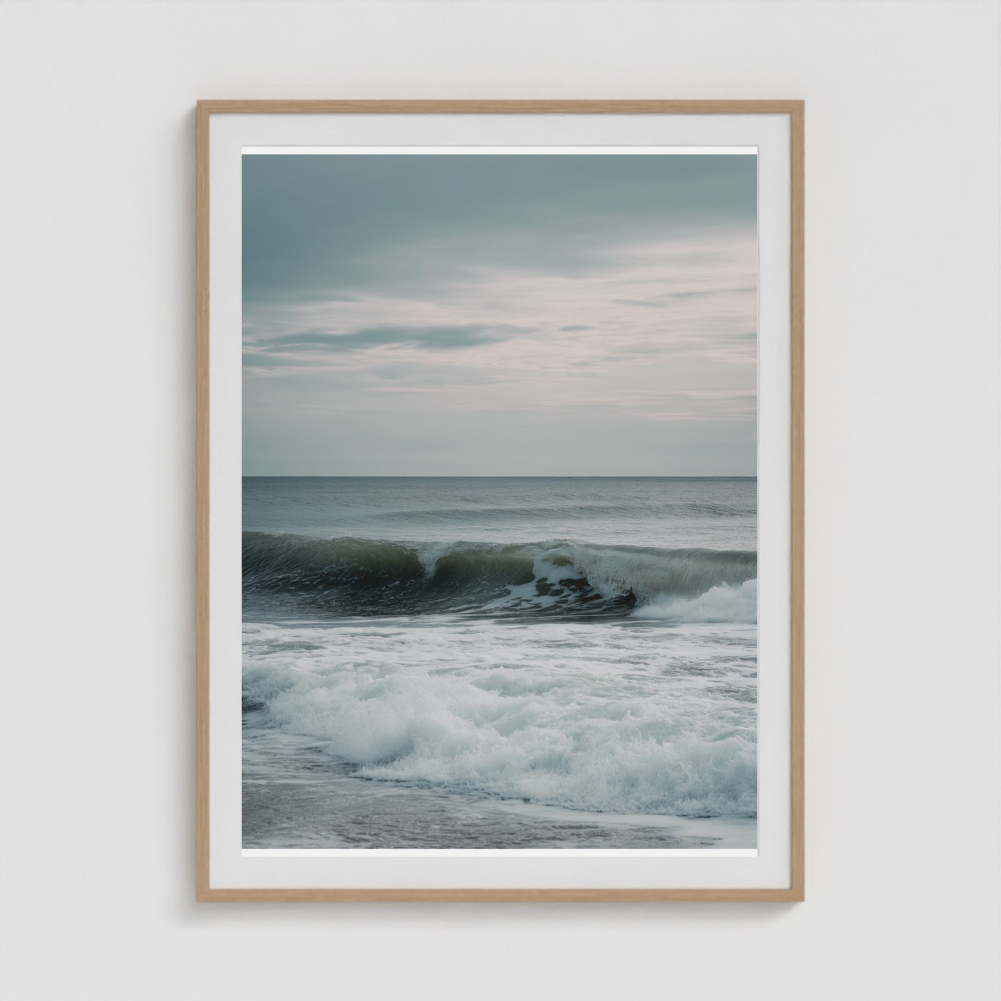 East Coast Wave 36x48 Natural Portrait Box Frame