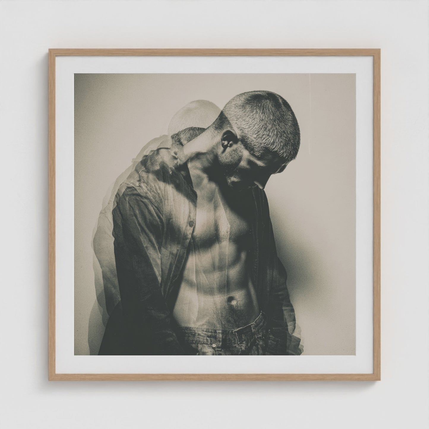 Echoes of a Figure 36x36 Natural Square Box Frame