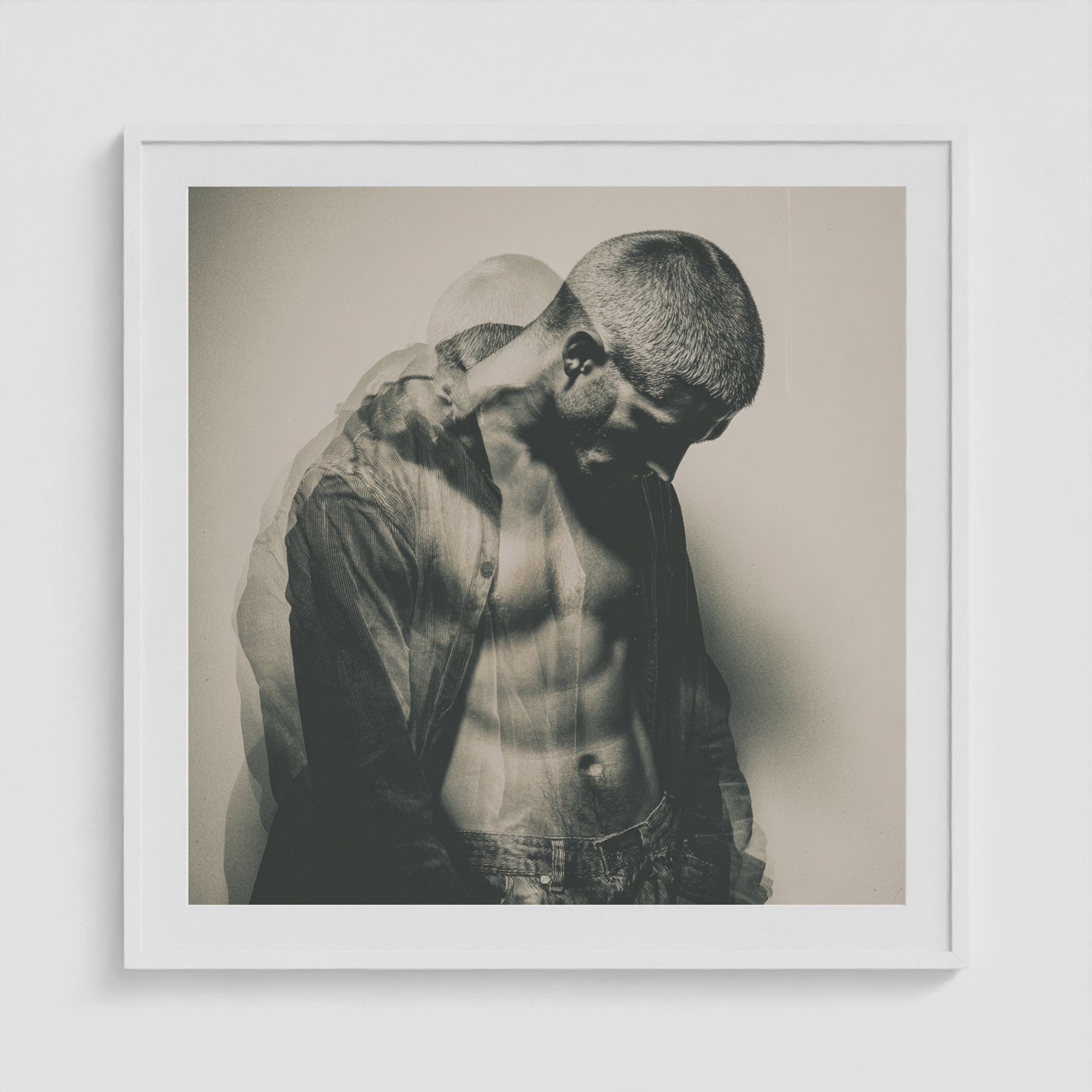 Echoes of a Figure 36x36 White Square Box Frame
