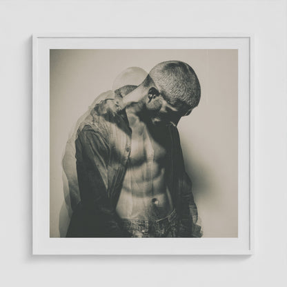 Echoes of a Figure 36x36 White Square Box Frame