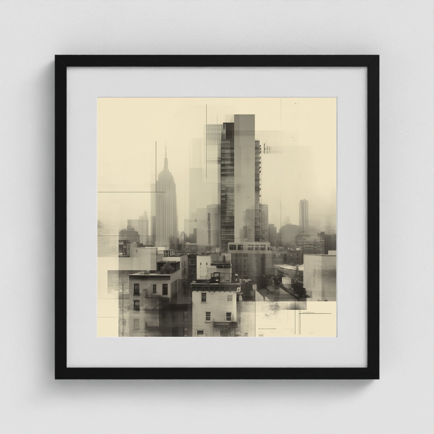 Empire State Overlay 20x20 Black Square Box Frame