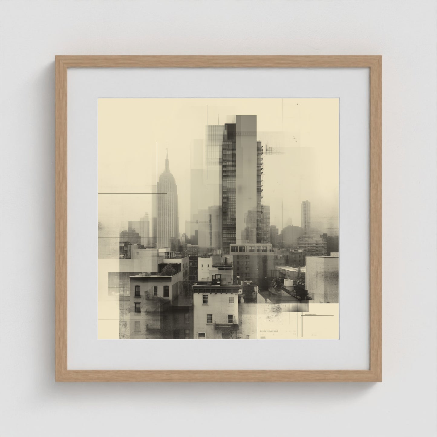 Empire State Overlay 20x20 Natural Square Box Frame
