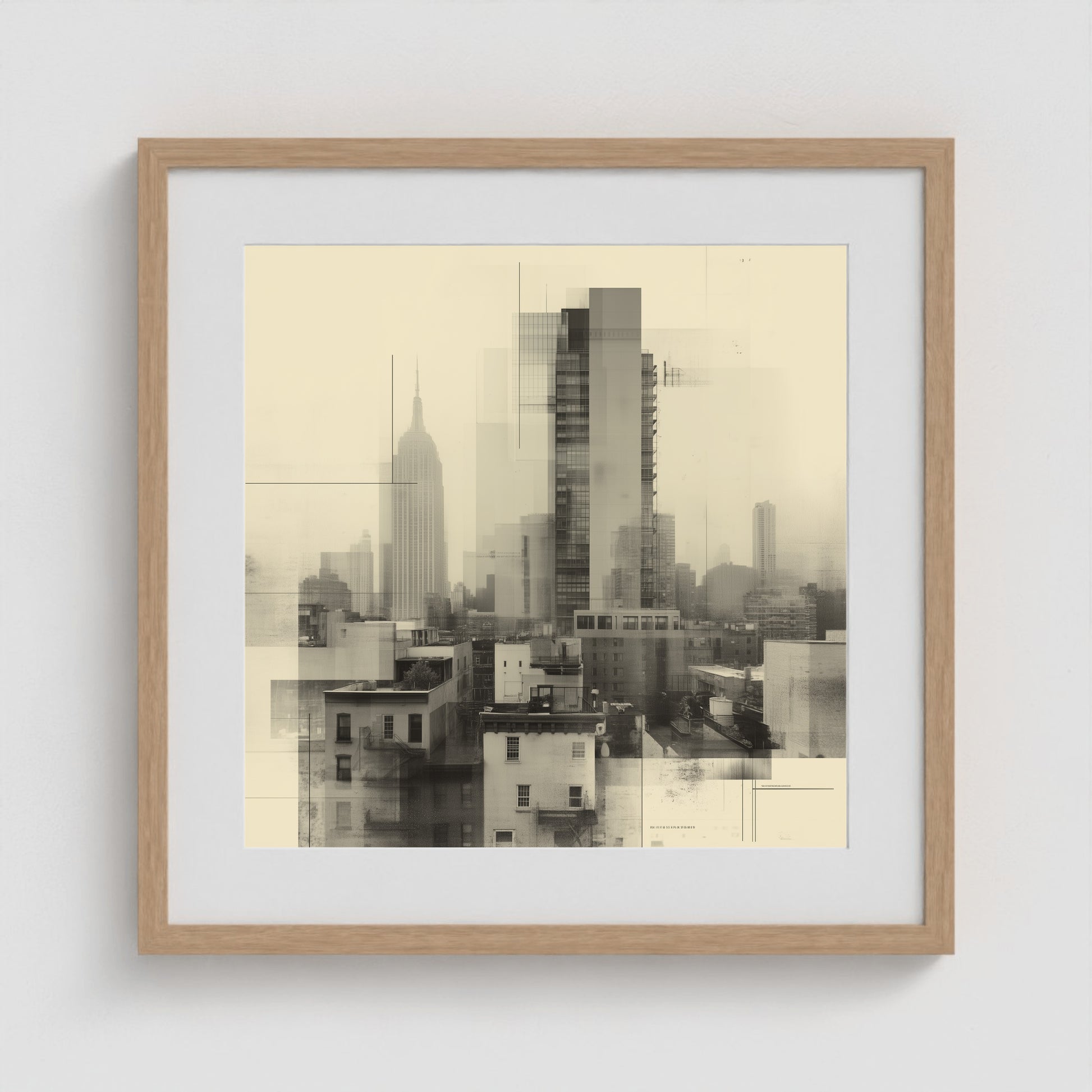 Empire State Overlay 20x20 Natural Square Box Frame