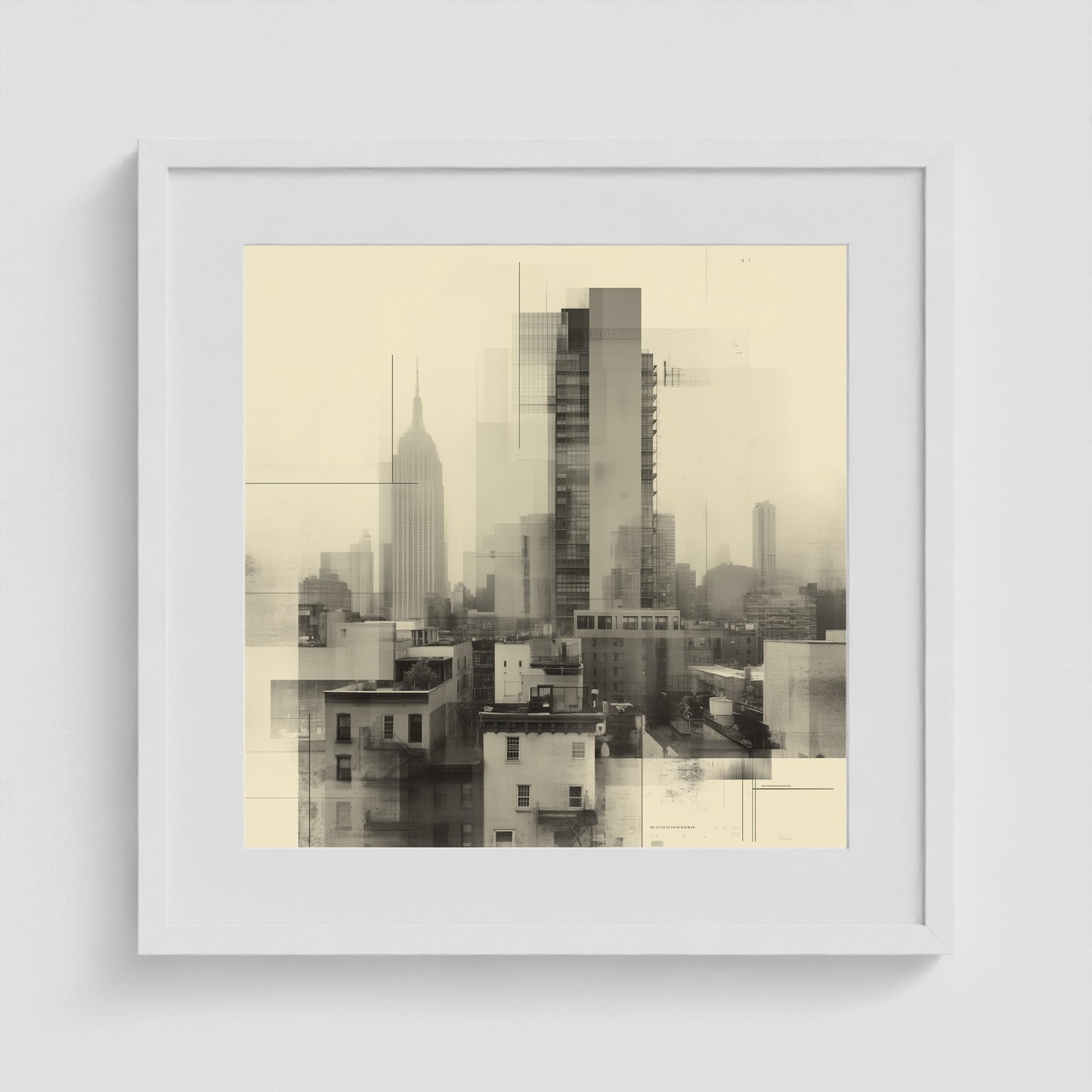Empire State Overlay 20x20 White Square Box Frame