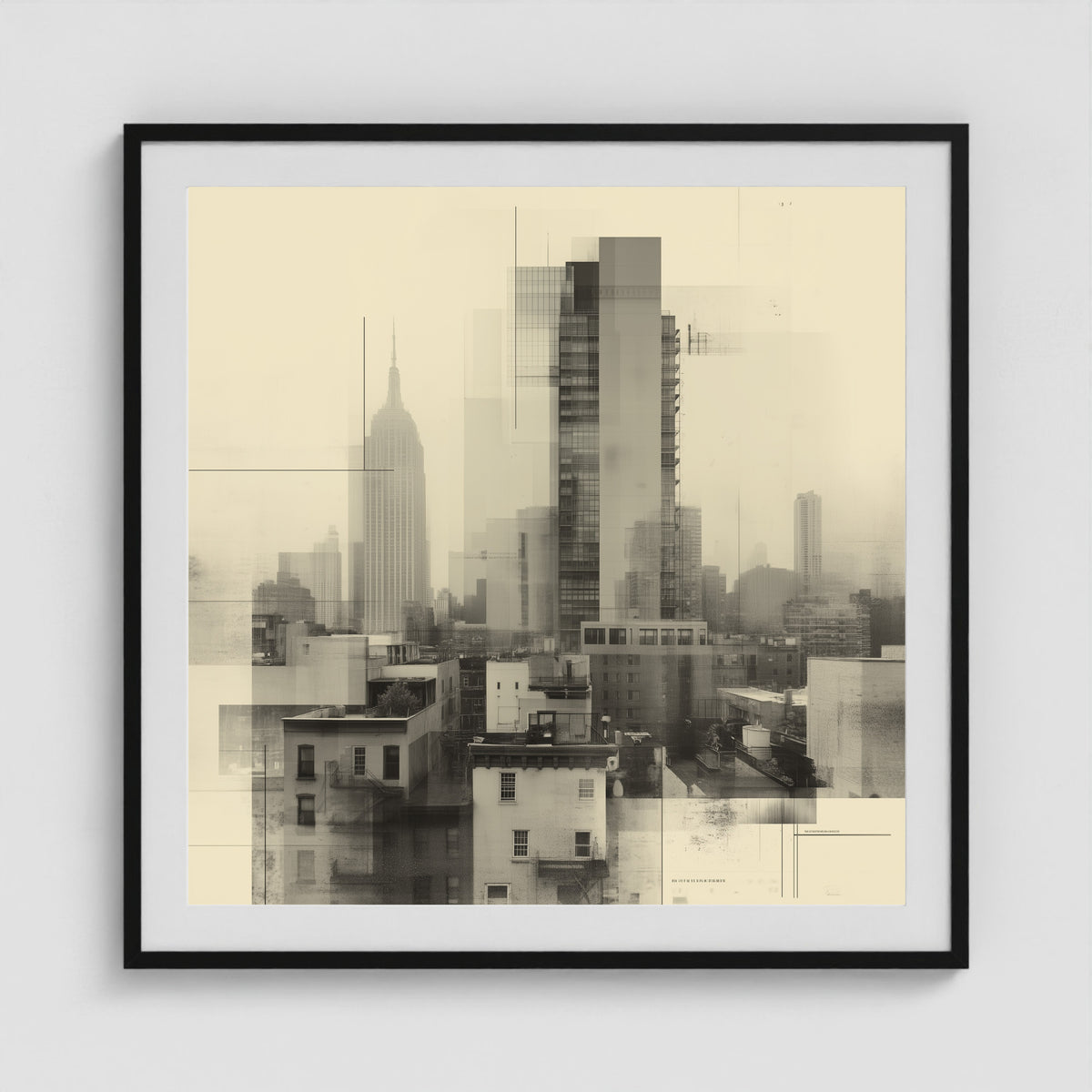 Empire State Overlay 36x36 Black Square Box Frame