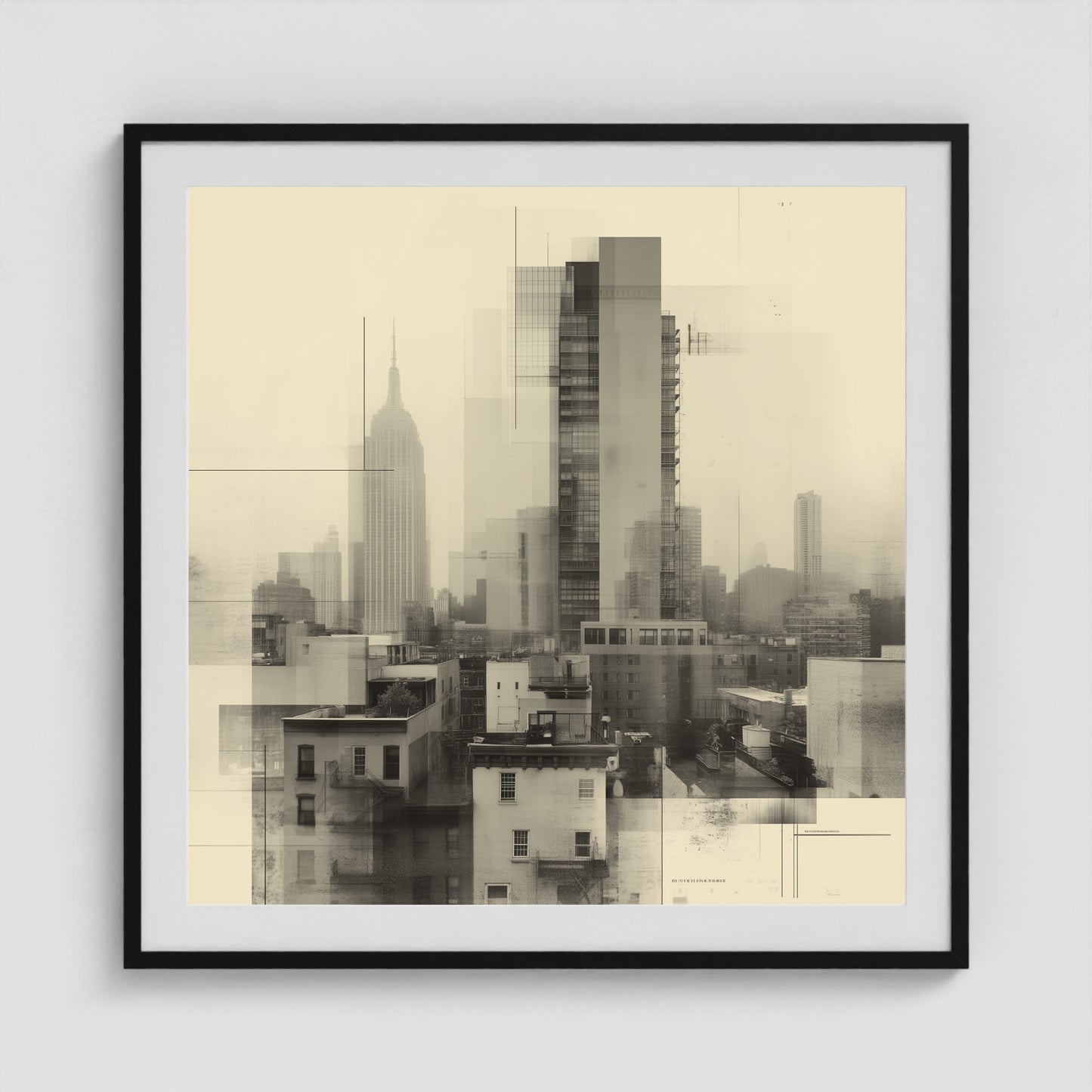 Empire State Overlay 36x36 Black Square Box Frame