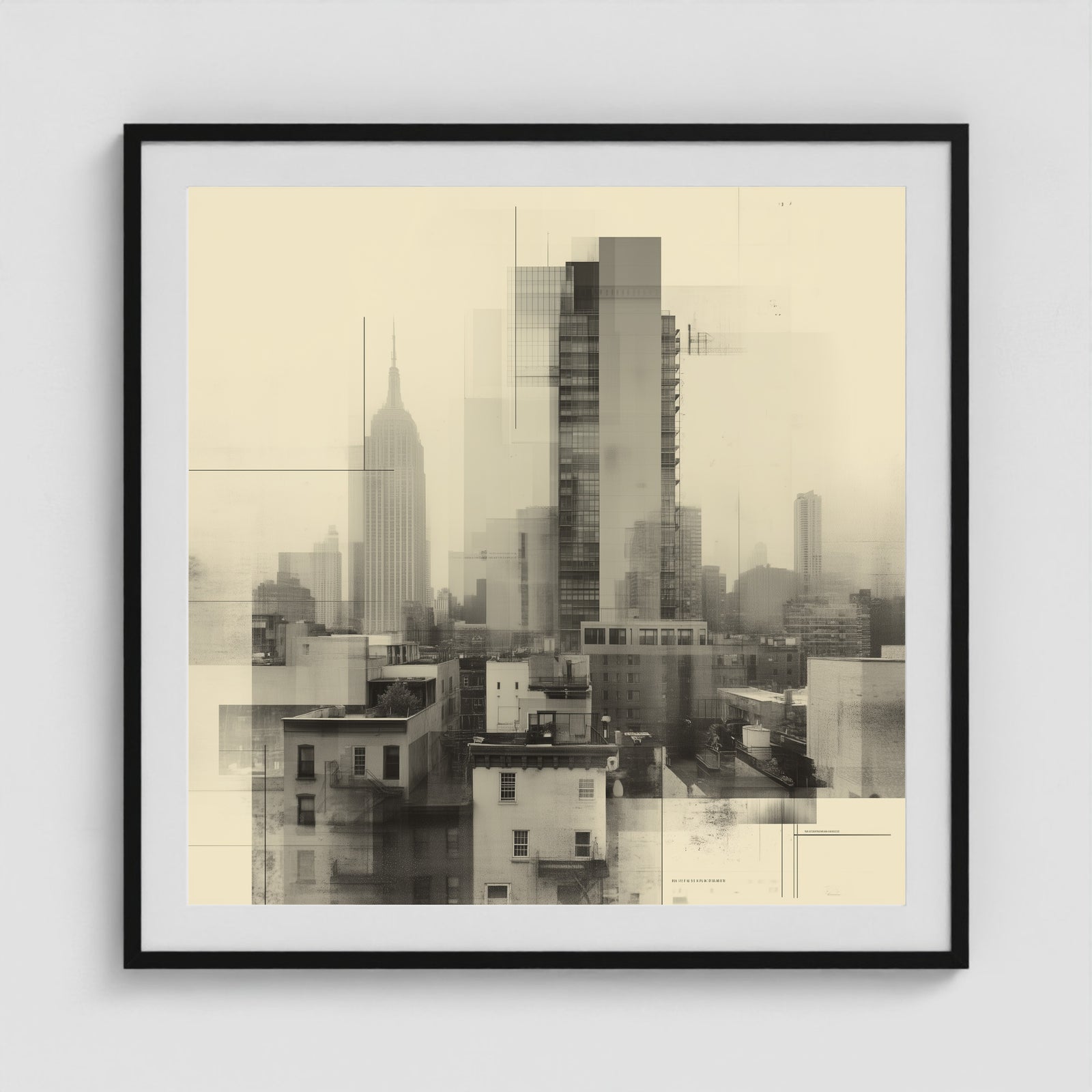 Empire State Overlay 36x36 Black Square Box Frame