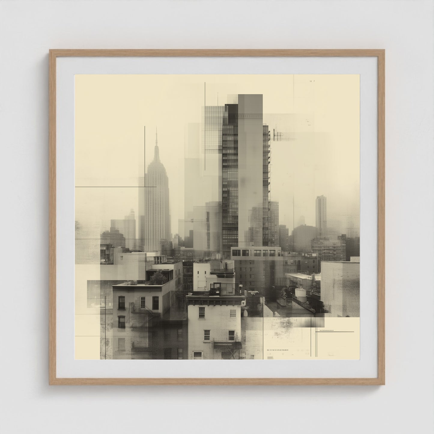 Empire State Overlay 36x36 Natural Square Box Frame