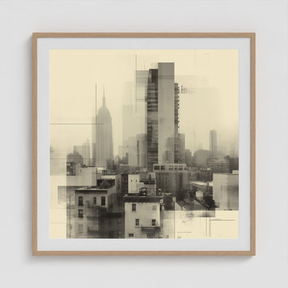 Empire State Overlay 36x36 Natural Square Box Frame