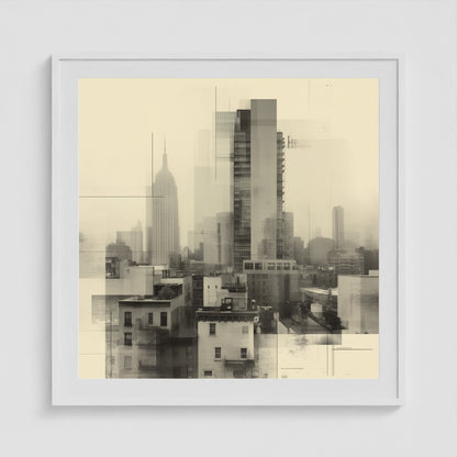 Empire State Overlay 36x36 White Square Box Frame