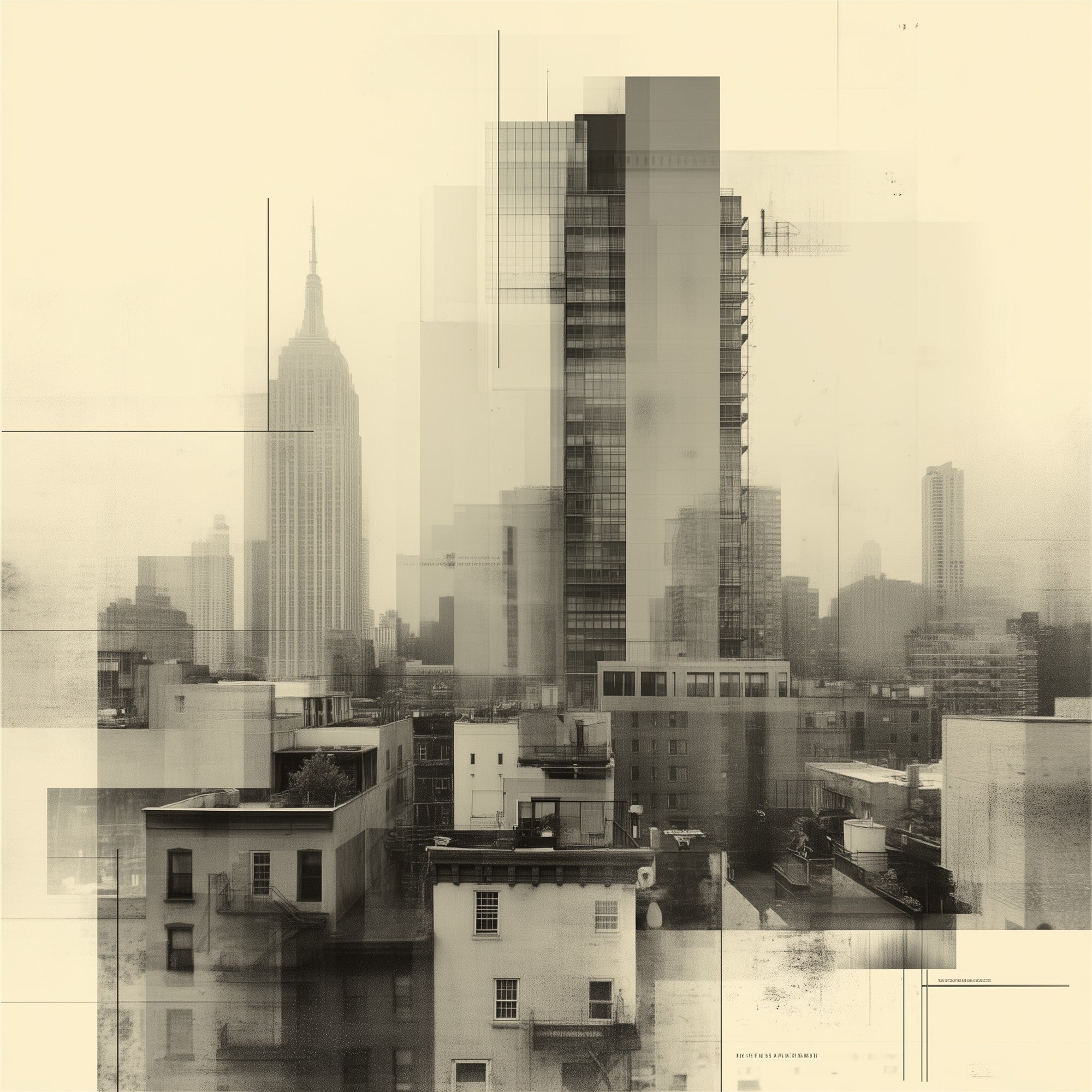 High-resolution framed view of Empire State Overlay - Raw Artwork