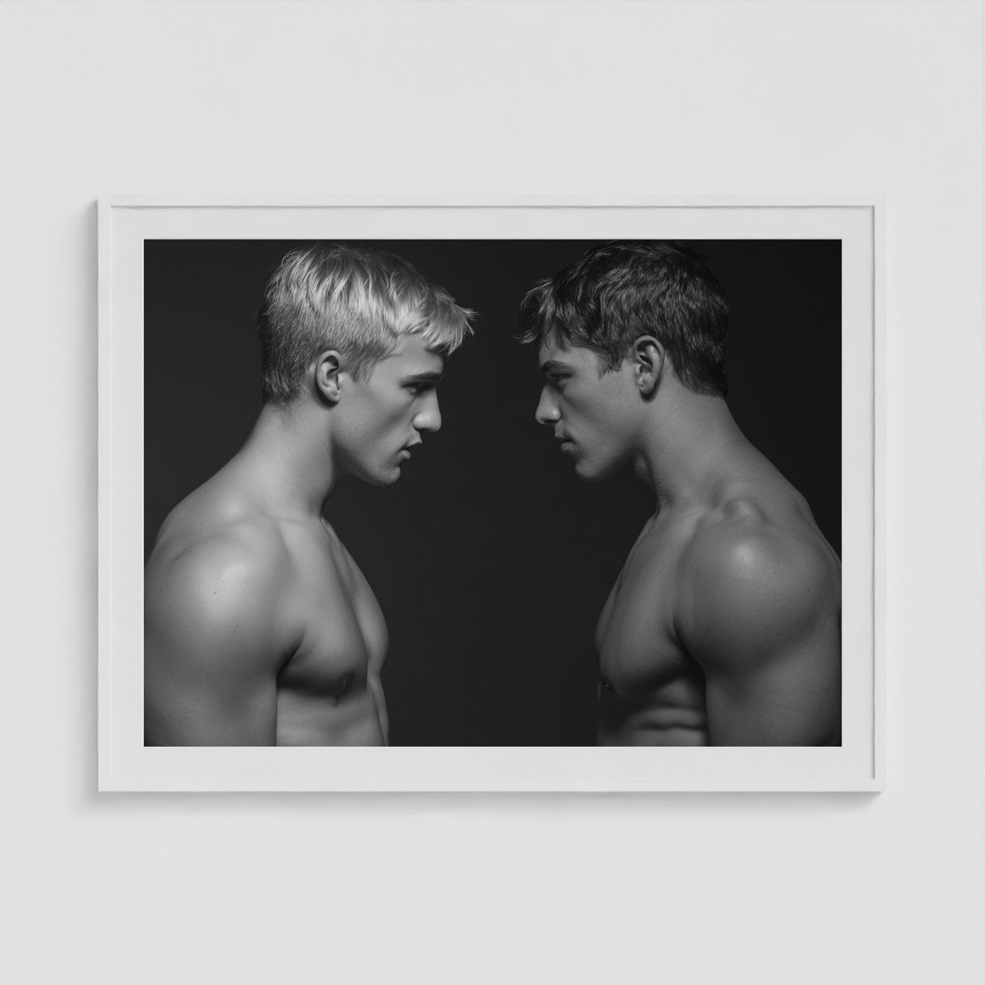 Face Off 48x36 White Landscape Box Frame