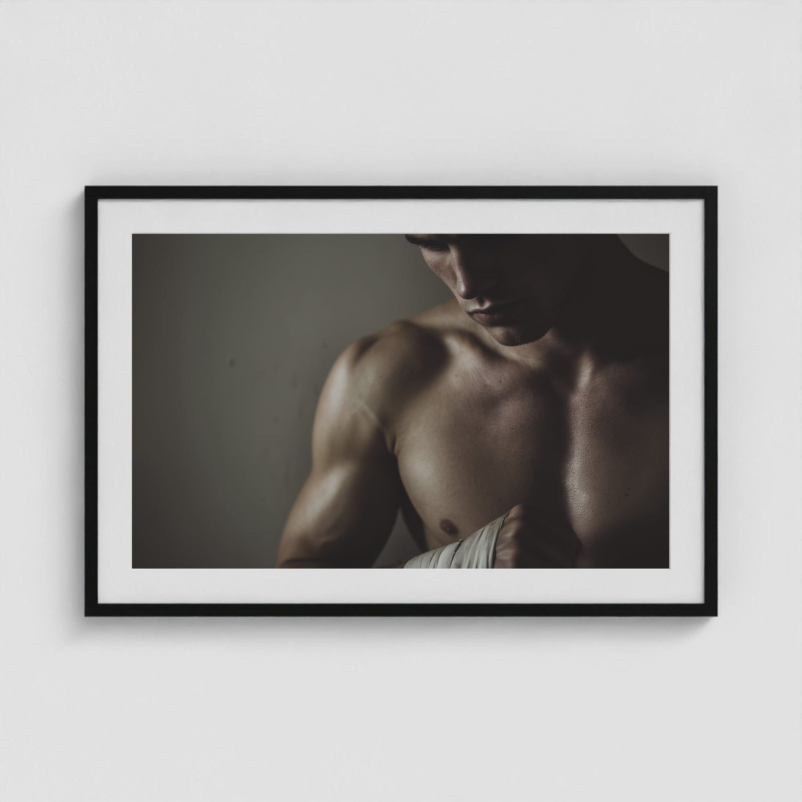 Fighter 36x24 Black Landscape Box Frame