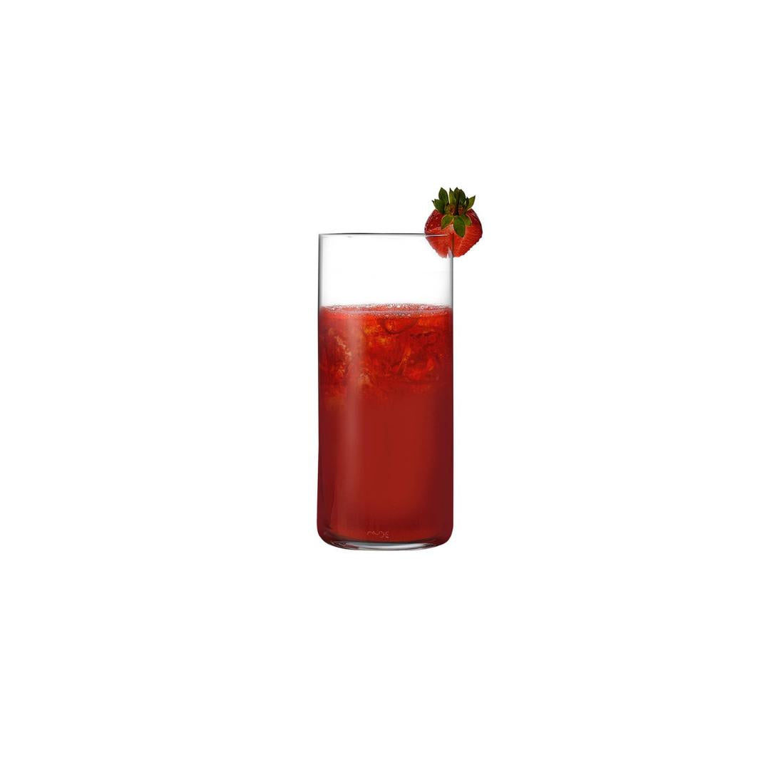 Clear crystal long drink glass from NUDE Glass, featuring a minimalist silhouette.